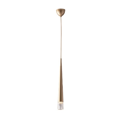 Immagine di Lampada Sospensione Cono Oro Pendente Per Penisola Cucina Led GU10 Lancelot Fan Europe