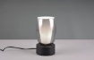 Immagine di Lampada Nera da Comò Paralume Doppio Vetro Fumé e Bianco Latte Barret Trio Lighting 