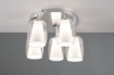 Immagine di Plafoniera Cromo 5 Luci Doppio Vetro Trasparente e Bianco Latte Barret Ø48 cm Trio Lighting