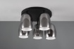 Immagine di Lampada Nera da Soffitto 5 Luci Doppio Vetro Fumé e Bianco Latte Barret Ø48 cm Trio Lighting