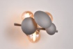 Immagine di Applique Decorativa Bolle Metallo Antracite con Paralumi Vetro Ambra 3xG9 Bubble Trio Lighting