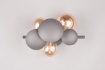 Immagine di Applique Decorativa Bolle Metallo Antracite con Paralumi Vetro Ambra 3xG9 Bubble Trio Lighting