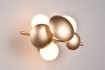 Immagine di Lampada Decorativa da Parete Metallo Oro e Paralumi Sfere Vetro Bianco 3xG9 Bubble Trio Lighting 