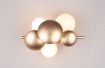 Immagine di Lampada Decorativa da Parete Metallo Oro e Paralumi Sfere Vetro Bianco 3xG9 Bubble Trio Lighting 