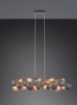 Immagine di Lampadario Design Bolle Antracite e 10 Paralumi Vetro Ambra Bubble Trio Lighting