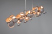 Immagine di Lampadario Design Bolle Antracite e 10 Paralumi Vetro Ambra Bubble Trio Lighting