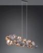 Immagine di Lampadario Design Bolle Antracite e 10 Paralumi Vetro Ambra Bubble Trio Lighting