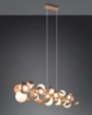 Immagine di Grande Sospensione Design Sfere Metallo Oro e 10 Paralumi Vetro Bianco Bubble Trio Lighting 