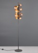 Immagine di Piantana Decorativa Cerchi Metallo Antracite e Paralumi Vetro Ambra 7xG9 Bubble Trio Lighting	