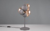 Immagine di Lumetto Antracite Decorativo con Paralumi Sfere Vetro Ambra 3xG9 Bubble Trio Lighting