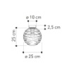 Immagine di Plafoniera Moderna Boccia Vetro Onde Sfera Trasparente 25 cm Nereide Fan Europe