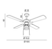 Immagine di Ventilatore A Soffitto Con Pale Legno Noce 3 Velocità Comando A Catena Gemini Perenz