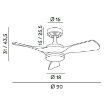 Immagine di Ventilatore Da Soffitto 6 Velocità Led CCT Pale Legno Bianco Con Telecomando Sirio Perenz