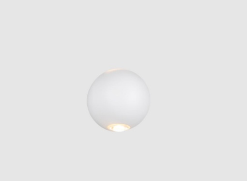 Immagine di Applique Piccola Sfera Alluminio Bianco Bi-Emissione Led IP54 Ø10 cm Avisio Trio Lighting