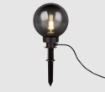 Immagine di Picchetto da Giardino Nero con Sfera Fumé Ø20 cm Bolo IP44 Trio Lighting