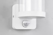 Immagine di Applique Bianco Diffusore Cilindro Trasparente con Sensore Movimento Bonito IP44 Trio Lighting 