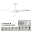 Immagine di Ventilatore 3 Pale Bianco Da Soffitto 130cm Con Luce Led CCT Telecomando Incluso Ship Perenz