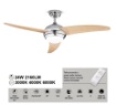 Immagine di Ventilatore A Soffitto Cromo Pale Legno Noce 130cm Con Luce Led Telecomando Incluso Ship Perenz