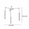 Picture of Lampadario Decentrato Tre Pendenti Squadrati Per Soggiorno Tube Led GU10 Top Light