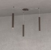 Immagine di Lampadario Decentrato Tre Pendenti Squadrati Per Soggiorno Tube Led GU10 Top Light