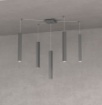 Immagine di Lampadario A Ragno 5 Cilindri Quadrati Per Soggiorno Moderno Square Tube Top Light 1173/S5