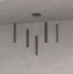 Immagine di Lampadario A Ragno 5 Cilindri Quadrati Per Soggiorno Moderno Square Tube Top Light 1173/S5