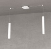 Immagine di Lampada A Sospensione Due Luci GU10 Con Decentramento Square Tube Top Light 1173/S2