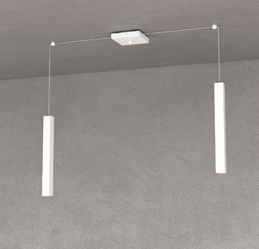 Picture of Lampada A Sospensione Due Luci GU10 Con Decentramento Square Tube Top Light 1173/S2