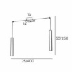 Immagine di Lampada A Sospensione Due Luci GU10 Con Decentramento Square Tube Top Light 1173/S2