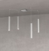 Immagine di Lampadario Decentrato Da Soggiorno 4 Pendenti Quadrati GU10  Square Tube Top Light 1173/S4