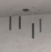 Immagine di Lampadario Decentrato Da Soggiorno 4 Pendenti Quadrati GU10  Square Tube Top Light 1173/S4