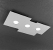 Immagine di Plafoniera Led Rettangolare Moderna Tre Luci Gx53 Plate 1129 PL3R Top Light