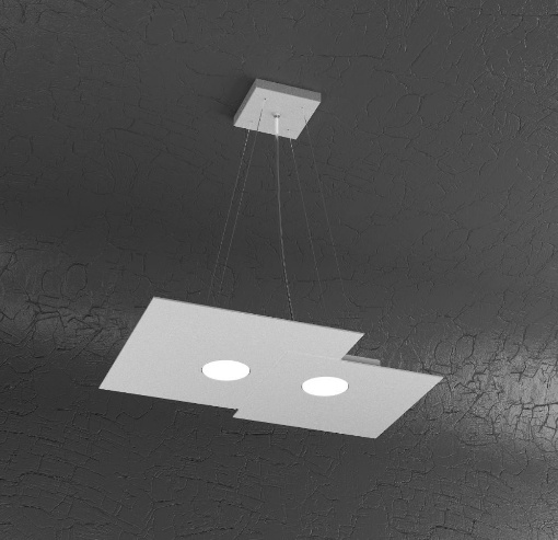 Immagine di Lampadario Per Cucina Moderna Due Luci Led Gx53 Plate 1129 S2R Top Light