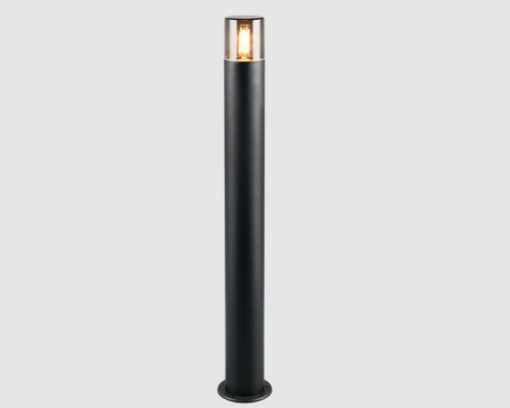 Immagine di Palo Cilindro Nero da Giardino Hoosic 1xE27 H80 cm IP44 Trio Lighting