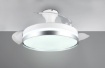 Immagine di Ventilatore Rotondo Titanio con Pale a Scomparsa e Led Dimmer 2700k - 6500k Lindberg Trio Lighting