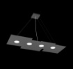 Immagine di Lampadario A Sospensione Moderno Per Tavolo Pranzo 4 Luci Led Gx53 Plate 1129 S4R Top Light