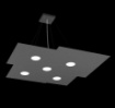 Picture of Lampadario Led Squadrato Per Soggiorno Moderno 5 Luci Gx53 Plate 1129/S5 Top Light