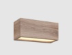 Immagine di Lampada Rettangolare da Parete Effetto Legno Doppia Emissione Sopra e Sotto 2xE14 Mayenne IP44 Trio Lighting 