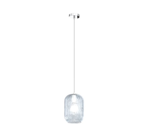 Immagine di Lampadario Pendente Vetro Rigato Per Isola Cucina Moderna Tender 1181 Top Light