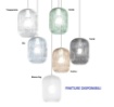 Immagine di Lampadario Moderno 2 Luci Lampade Decentrate In Vetro Rigato Tender 1181 Top Light