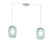 Immagine di Lampadario Moderno 2 Luci Lampade Decentrate In Vetro Rigato Tender 1181 Top Light