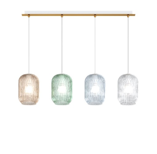 Picture of Lampadario Moderno Vetri Multicolor Binario 4 Luci Per Tavolo Tender 1181 Top Light