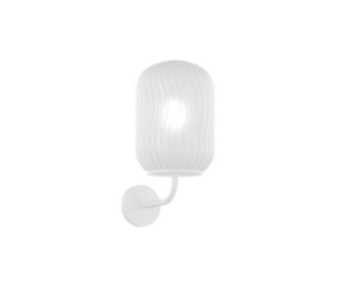 Immagine di Applique Da Parete Moderna Con Boccia Vetro Rigato Tender 1181 Top Light