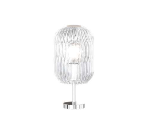 Immagine di Abatjour Da Comodino Moderna Cromo Vetro Rigato Tender 1181 Top Light