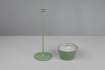 Immagine di Lumetto Verde Pistacchio Paralume Plissettato Led Touch con Ricarica a Induzione IP44 Suarez Trio Lighting