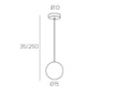 Picture of Lampadario Sfera Vetro Pendente Per Cucina Moderna Eclipse 1184 Top Light