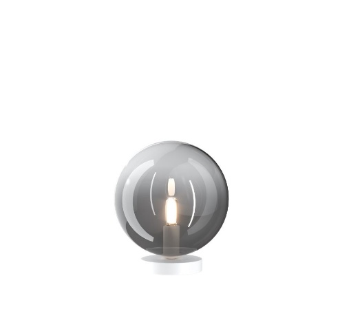 Picture of Lampada Abat-jour Da Comodino Moderna Sfera Vetro Top Light Eclipse 1184BI/P