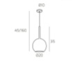 Immagine di Lampadario Pendente Isola Cucina Ampolla Vetro Sfera 20cm Future 1155 SM Top Light