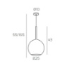 Immagine di Lampadario Moderno Ampolla Sfera Pendente Vetro 25cm Future 1155 SG Top Light