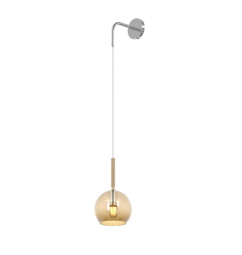 Immagine di Applique Da Parete Pendente Sfera Vetro Regolabile Future 1155 A Top Light